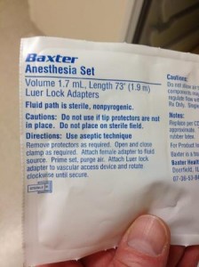 Anesthesia set label